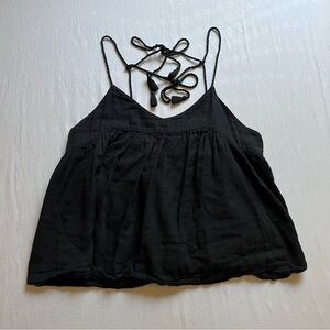 ANAAK black gauze boxy cropped tank top